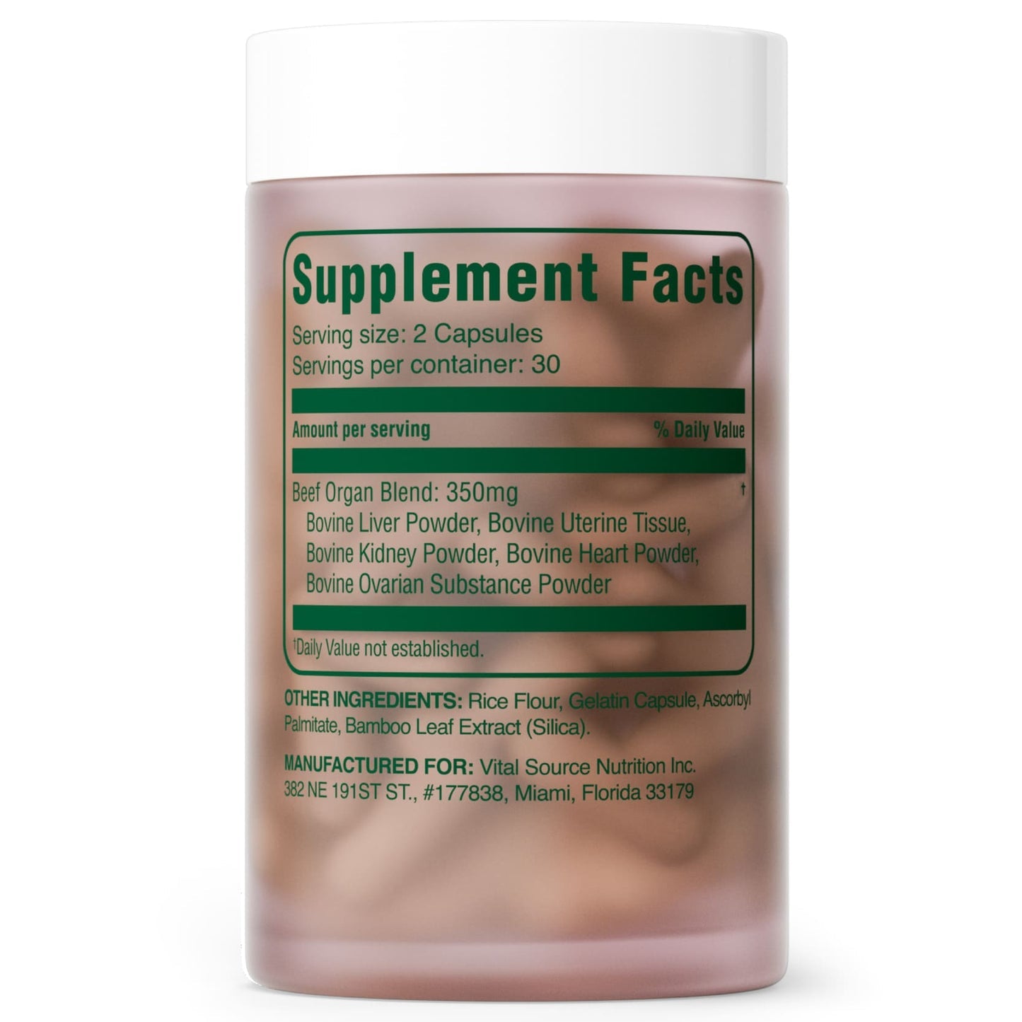 Vital Source Nutrition - BiFi Capsules - Beef Organ Primal Blend - Premium Ancestral Supplements for Women - Supports Hormone Health, Energy, & Stamina - Daily Vitality - No Artificial Ingredients